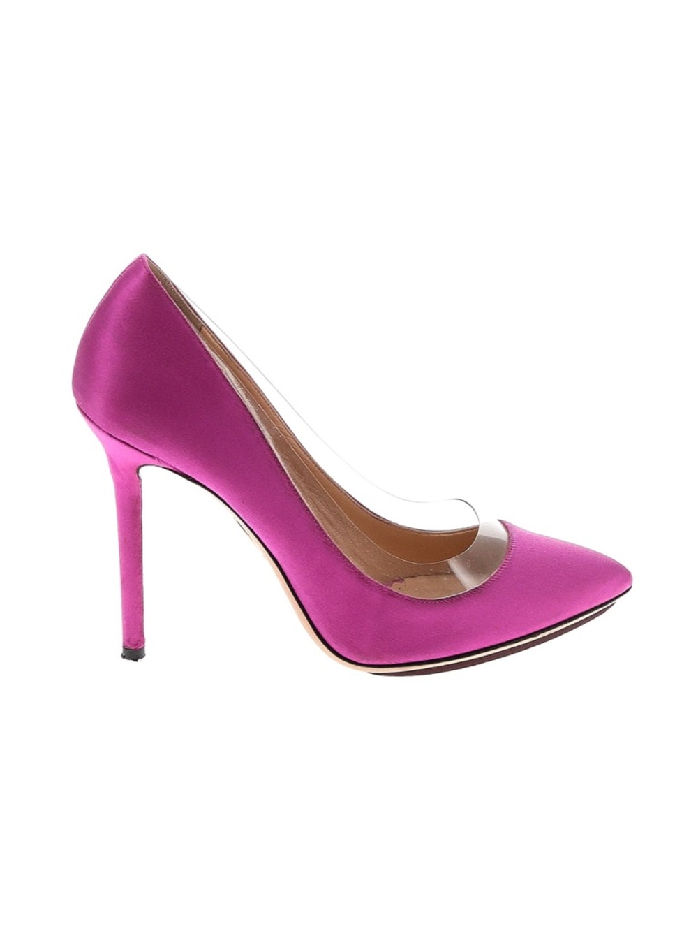 Charlotte Olympia Fuchsia Pink Satin Heels
